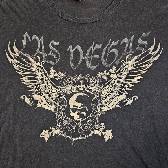 Las Vegas Tshirt XXL Gamblers Paradise Y2K Skulls Cyber Mall Goth Poker Craps - Picture 2 of 7